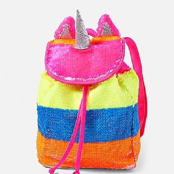 Justice Rainbow Unicorn Mini Rucksuck Backpack Bag - Picture 3 of 3